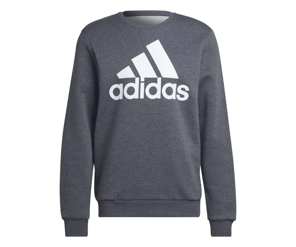 adidas Men's Essentials Big Logo Sweatshirt - DARK GREY / HEATHER WHITE