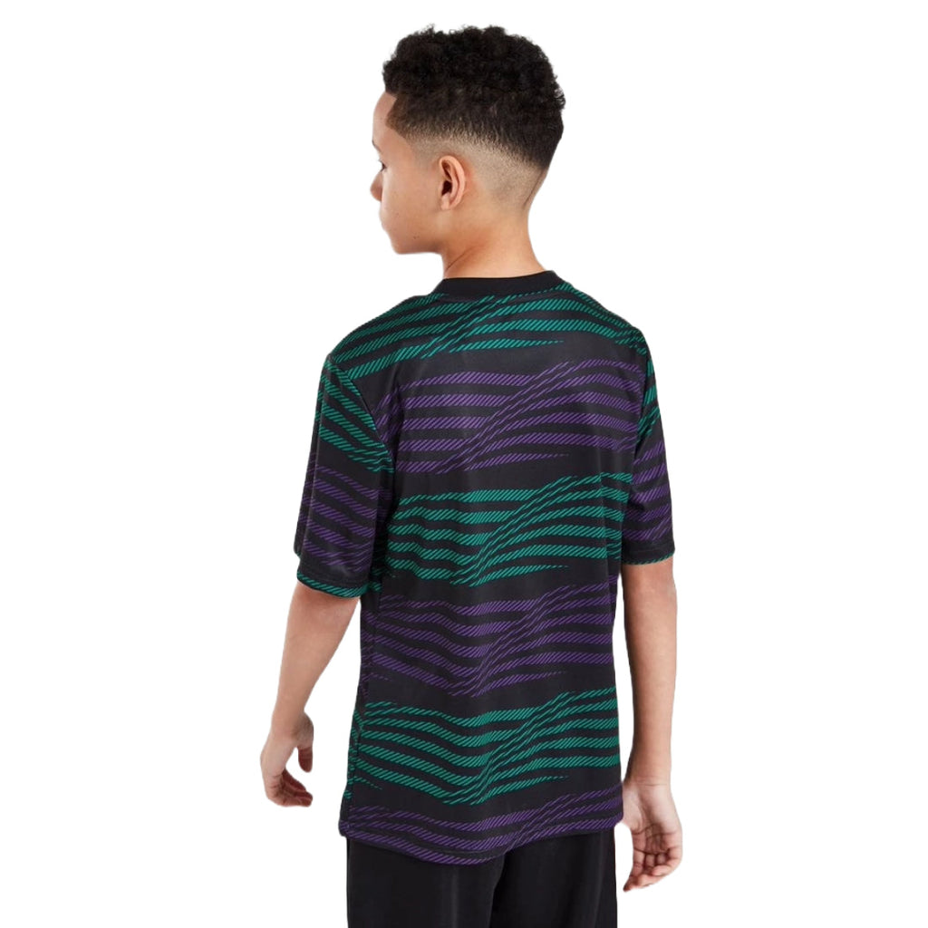 adidas Junior Real Madrid Pre Match Shirt - Black / Active Purple / Court Green